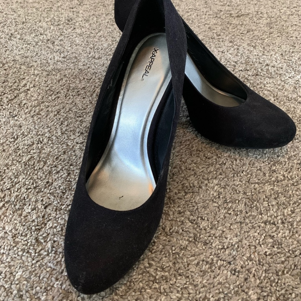 X•Appeal Black High Heel Shoes Size 10